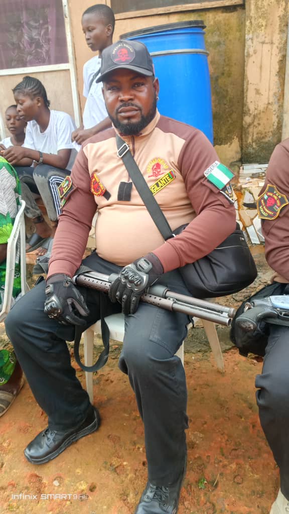 Local vigilante At the Oluwin Shrine for the Isese Day 2026