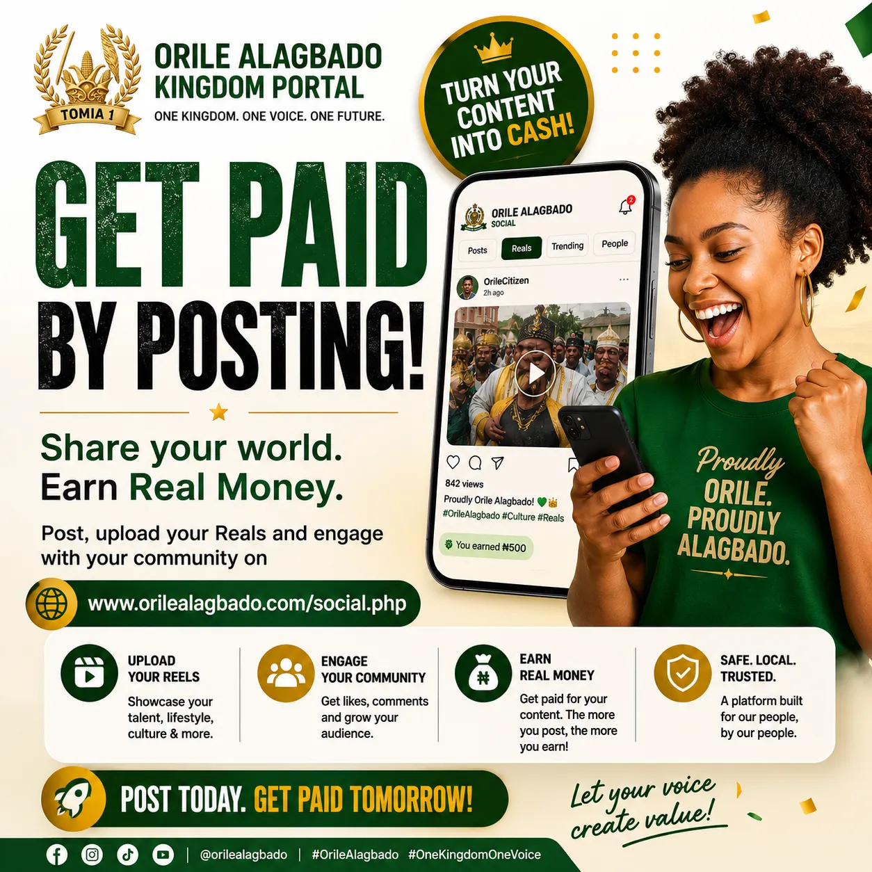 Promoted Post: Get paid by posting videos on Orile Alagbado Reals, monet...